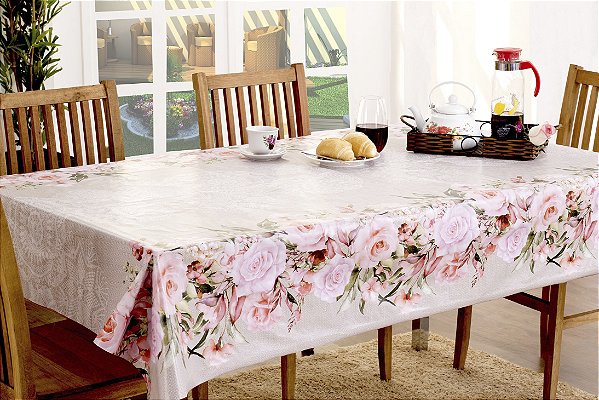 Toalha De Mesa Pvc Jardim Quadrada [F101]