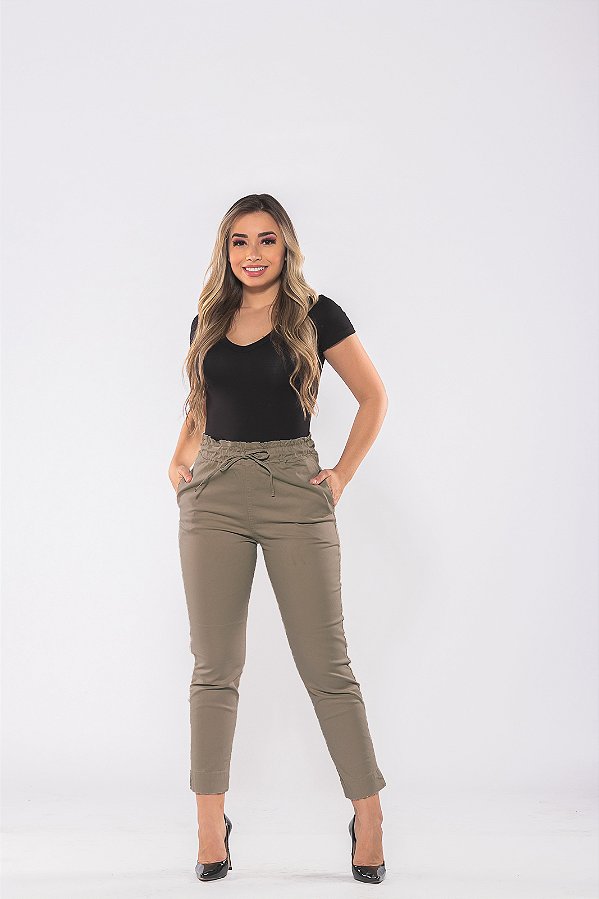 Calça 3821 Bege Escuro Bella Canvas [F075]