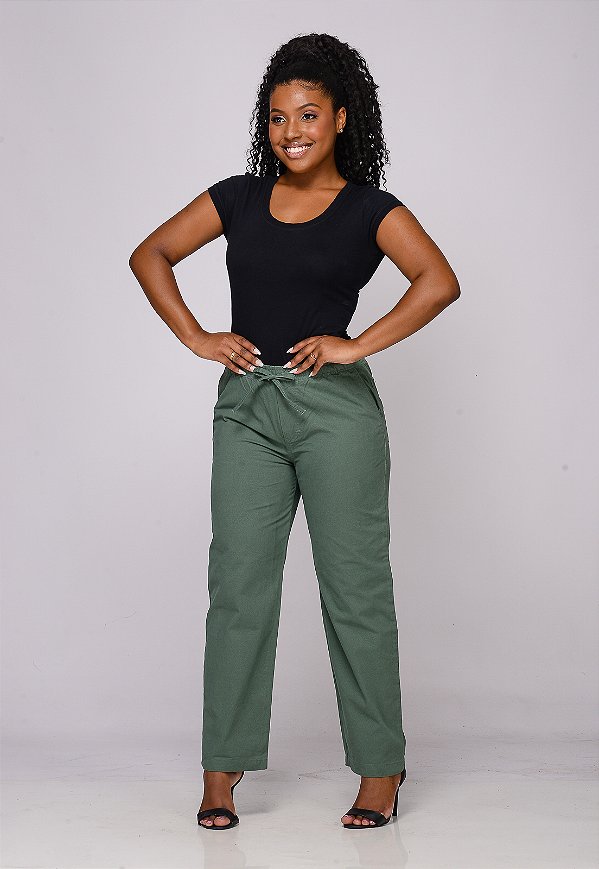 Calça Feminina Elástico 7928 Green [F075]