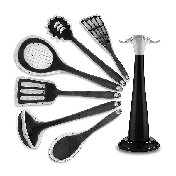 Kit 7 Peças Utensílios Cozinha Silicone Resistente Durável [F102]