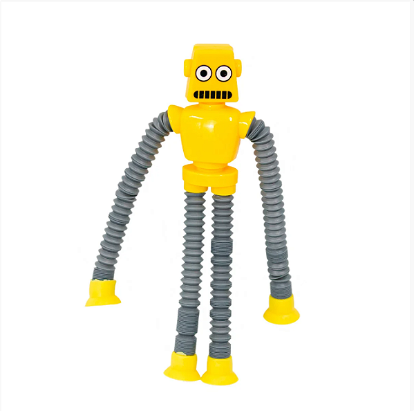 Robo Pop It Tubo Luz Led Estica Puxa Gruda Boneco Brinquedo Infantil [F102]