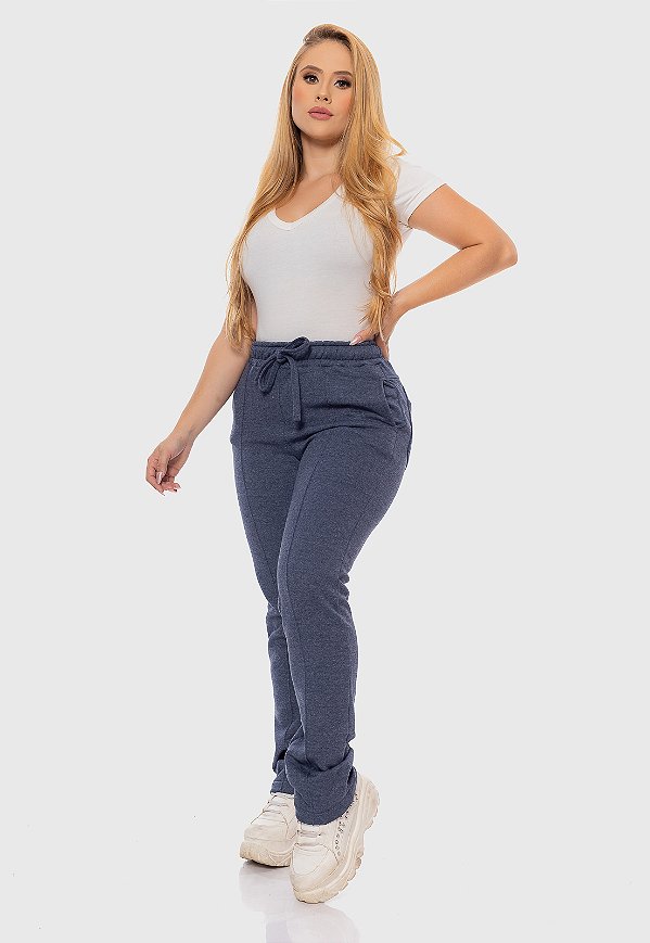 Calça 7860 Mescla Azul Moletom [F075]