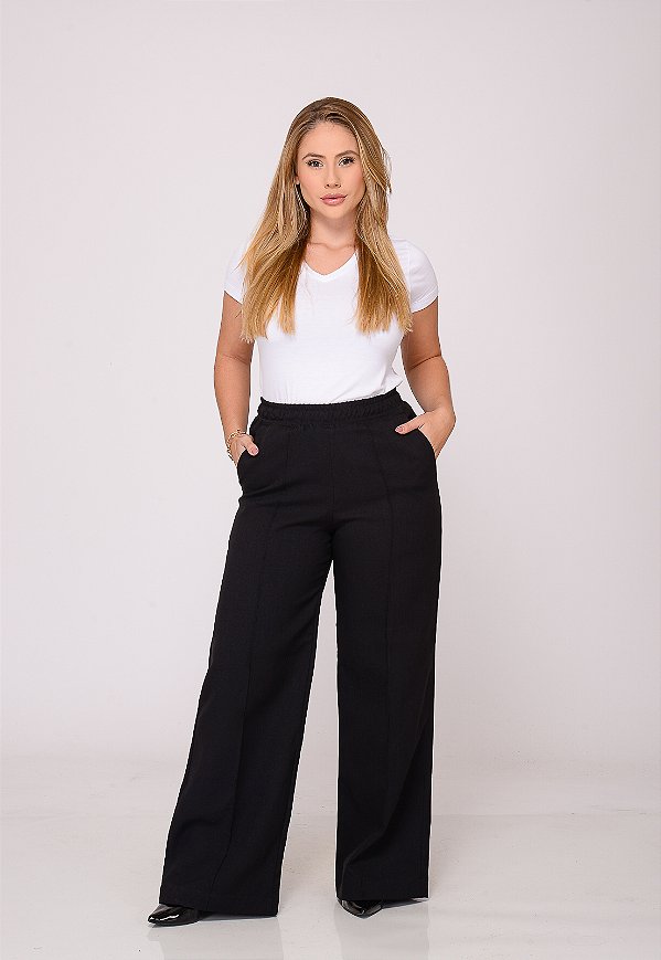 Calça Elástico Feminina 7941 Preto [F075]