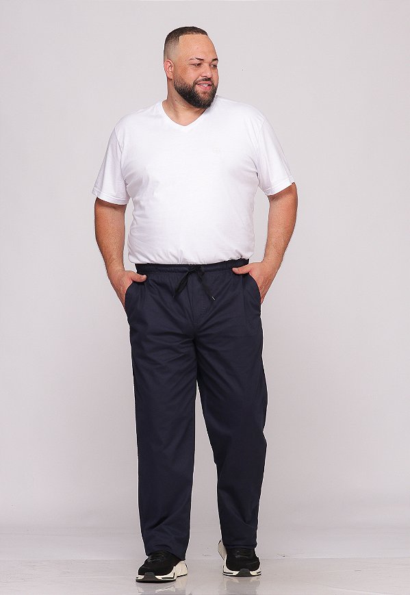 Calça Macaw 7734 Azul Plus Size Sarja [F075]