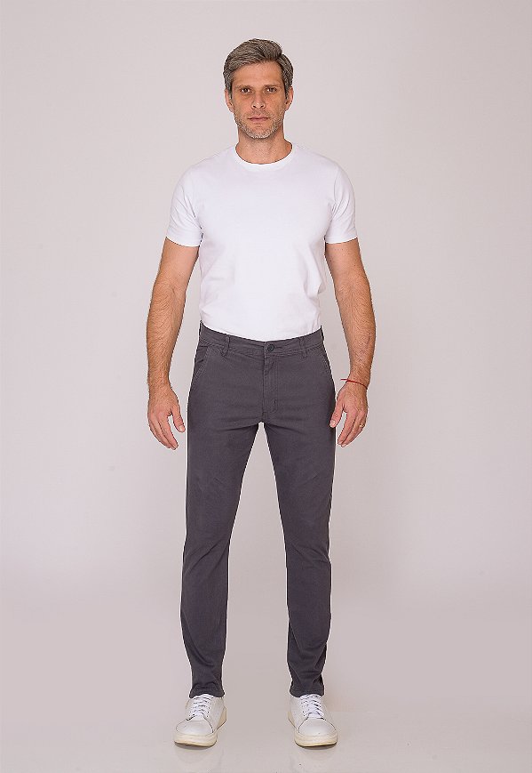 Calça Macaw Sarja 7767 Cinza [F075]