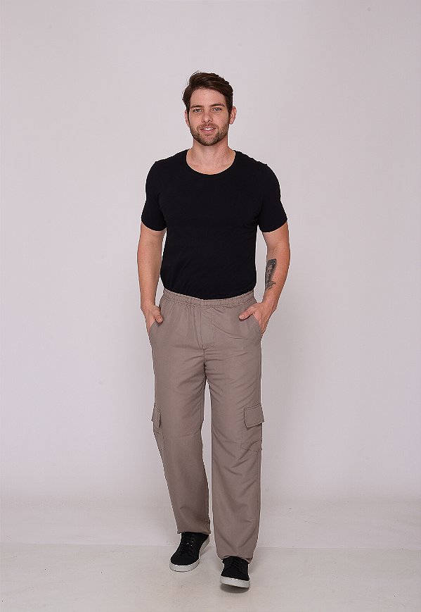 Calça Masculina Nylon Bege 7931 [F075]