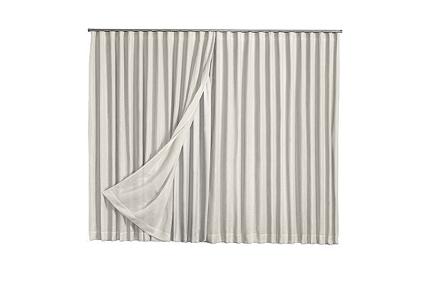 Cortina Microfibra Com Linho 6,00x2,80 Para Trilho Suíço [F122]