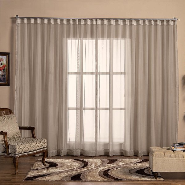 Cortina Voil Tecido 2,80x1,80 Para Varão Simples [F122]