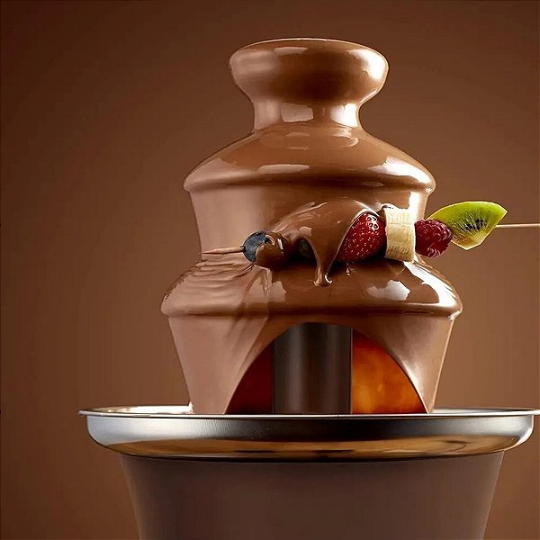 Fonte De Chocolate Cascata De 3 Andares Fondue Frutas Elétrico [F102]