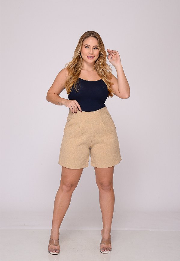 Shorts Feminino 7946 Bege [F075]