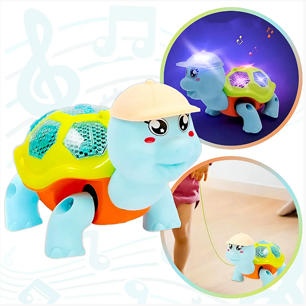 Tartaruga Brinquedo Infantil Dançante Som Luz Crianças Bebe [F102]