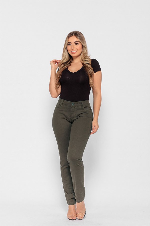Calça 7831 Verde Skinny Bella Canvas [F075]