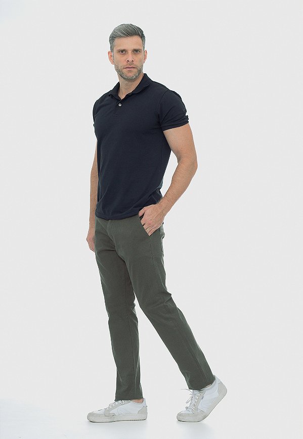 Calça Macaw Sarja 7767 Verde Musgo [F075]