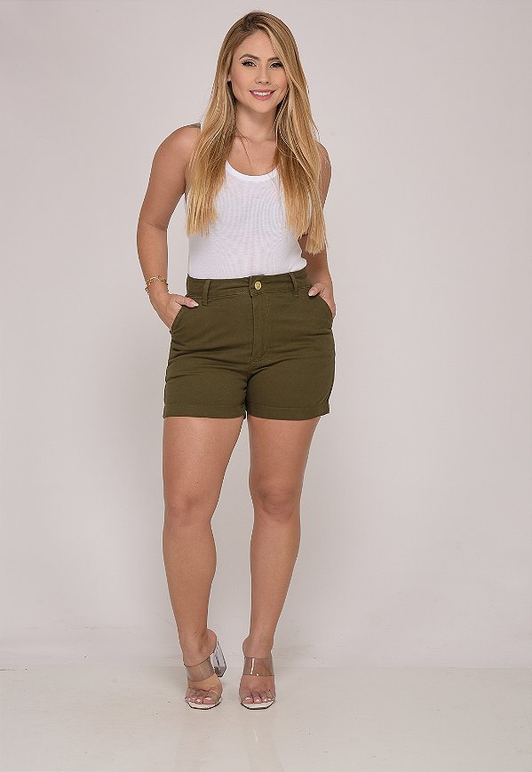 Shorts Feminino 7933 Verde Musgo [F075]
