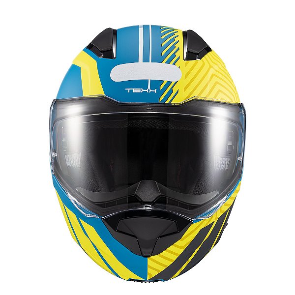 Capacete Texx Escam Kratos Cyber Azu Verd Fosc 61 [F016]