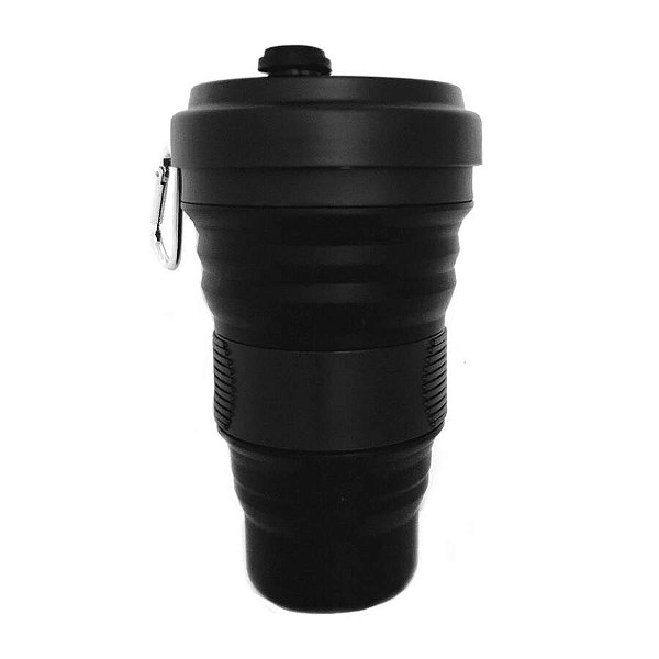 Copo Ecologico Retratil Silicone Dobravel 550ml Cor:preto [F102]