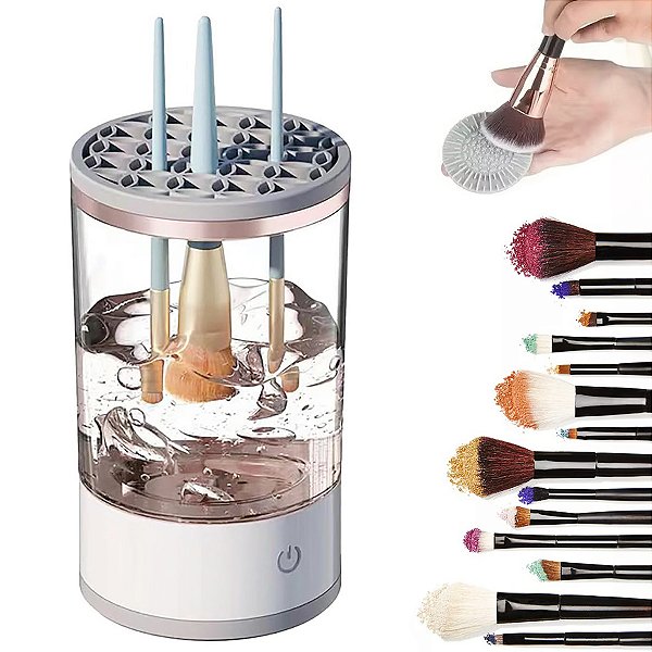 Lavador Pincel Limpador Automático Maquiagem Usb Cor:branco [F102]