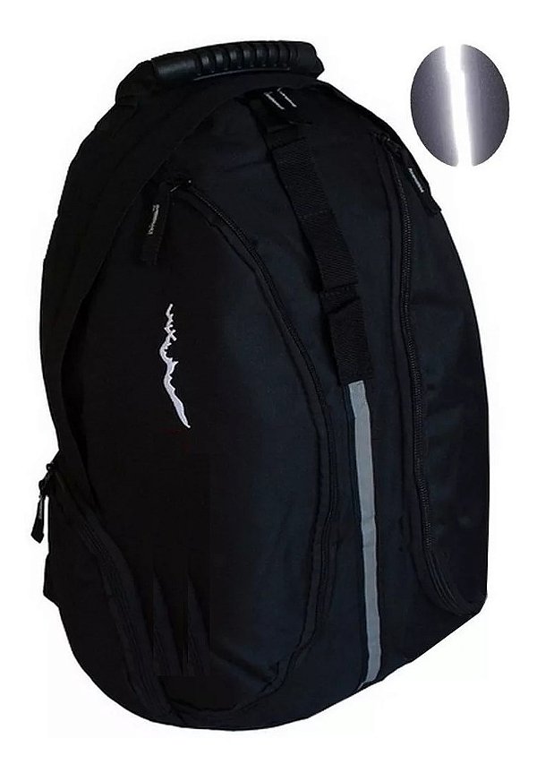 Mochila Unissex Resistente Preta Passeio Escolar Caminhada [F102]