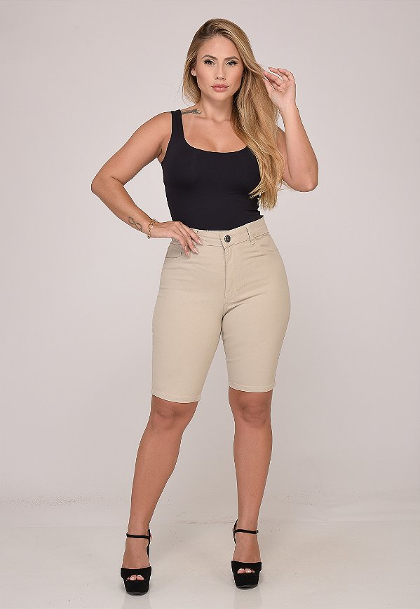 Bermuda Feminina 7883 Bege Claro [F075]