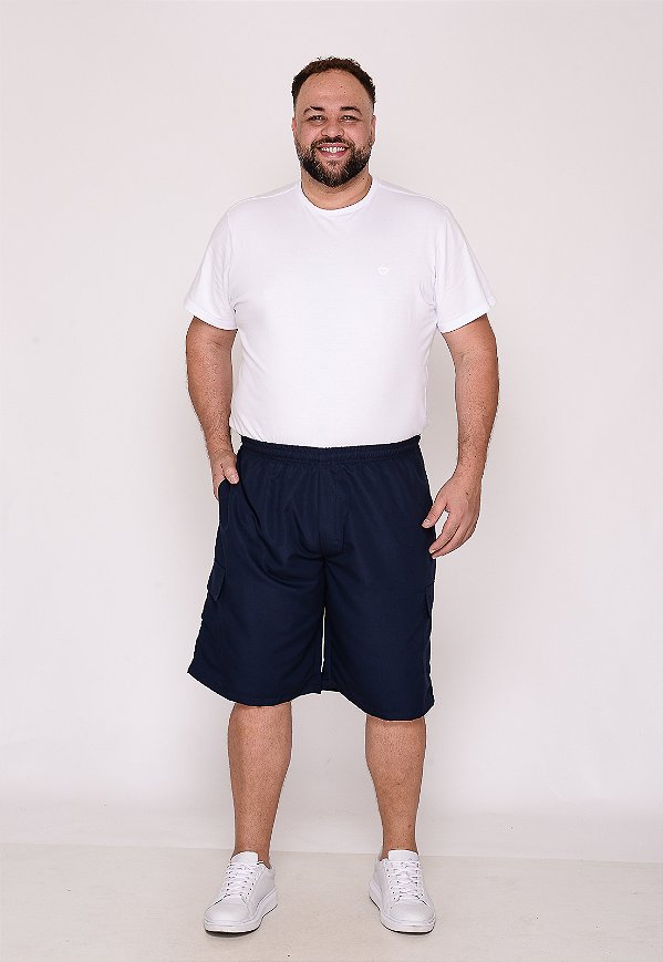 Bermuda Masculina Nylon Extra Plus Size 7955 Azul Marinho [F075]