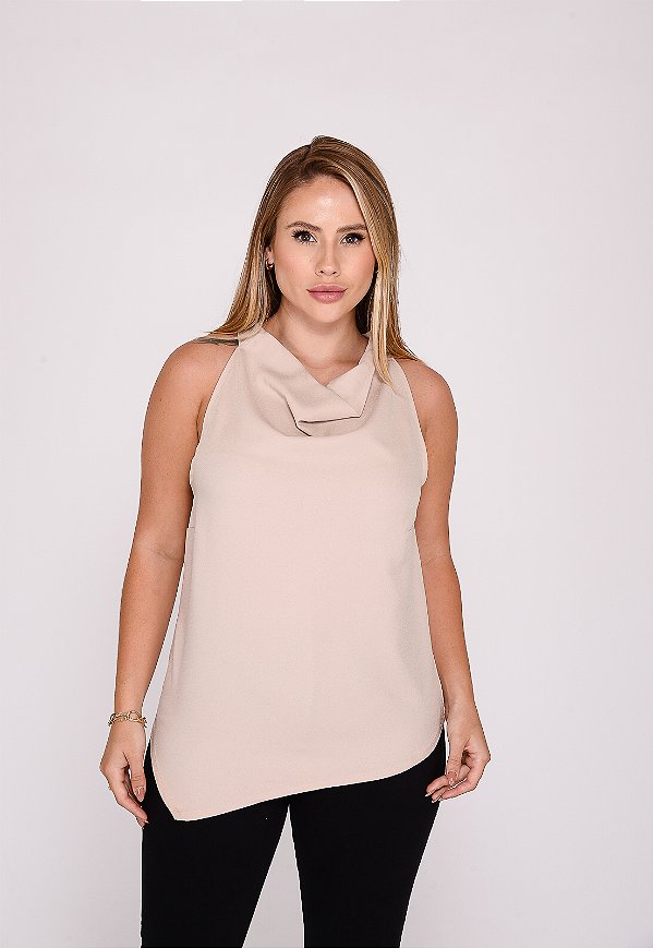 Blusa Feminina Gola Boba 7954 Aveia [F075]