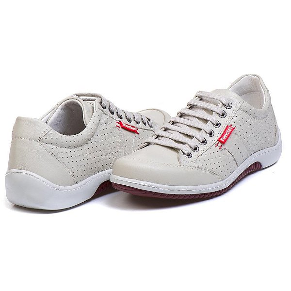 Sapatênis Casual Conforto Couro Off White - RT3016NBKGEL [F008]