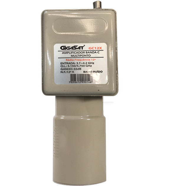 Amplificador Radio Frequencia Baixo Ruido Lnb Banda C Estendida Multiponto 12o Gc12x S/ Disco Gigasa [F086]