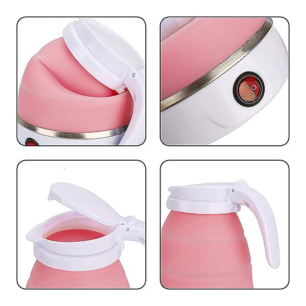 Chaleira Elétrica Dobrável Jarra Bule Silicone 600w 110v 600ml Portátil [F102]