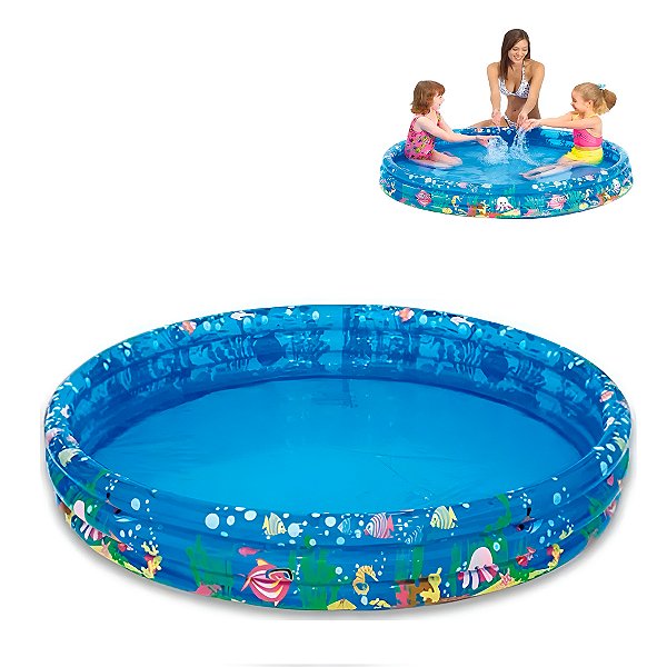 Piscina Inflável Redonda Animais Marinhos Infantil 180litros [F102]