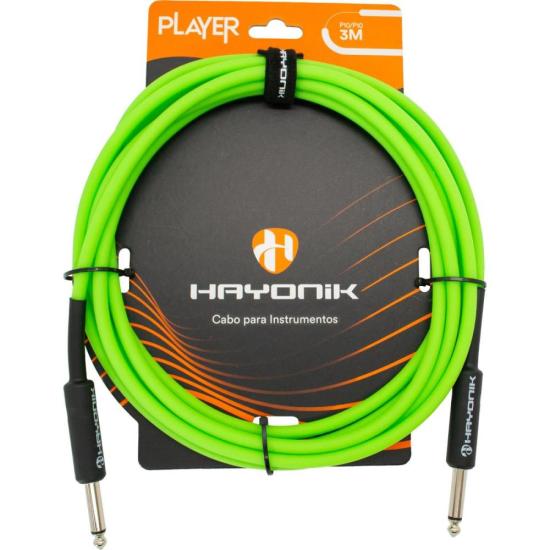 Cabo Para Instrumentos Player P10 x P10 3m Verde Hayonik [F003]