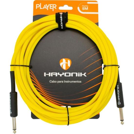 Cabo Para Instrumentos Player P10 x P10 5m Amarelo Hayonik [F003]