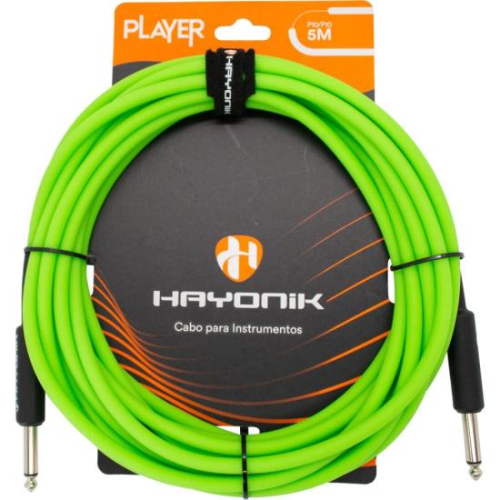 Cabo Para Instrumentos Player P10 x P10 5m Verde Hayonik [F003]