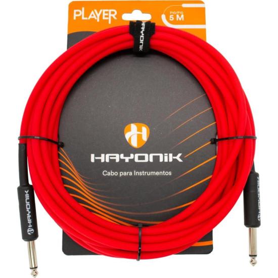Cabo Para Instrumentos Player P10 x P10 5m Vermelho Hayonik [F003]