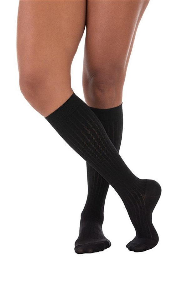 Meia De Compressão Venosan Supportline Soft Panturrilha 3/4 18-22 Ad Pp Unissex Preto [F132]