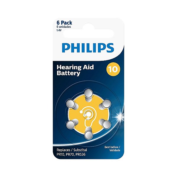 Pilha Auditiva 10 C/ 6 Philips Za10b6a/59 [F132]