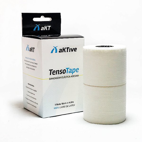 Bandagem Elastica Adesiva Aktive Tenso Tape 10 Cm Branca [F132]