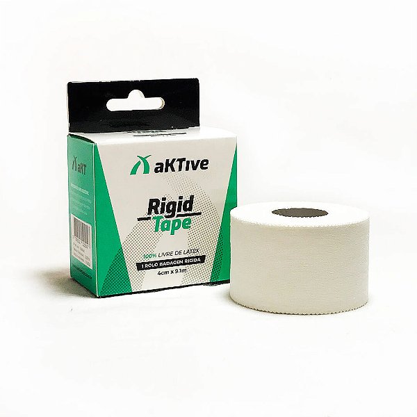 Bandagem Rigida Livre De Latex Aktive Rigid Tape 4 Cm Branca [F132]