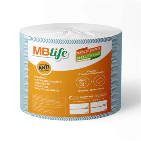 Rolo De Pano Multiuso Azul 35gr 20cmx240m C/600un 40cm Medix [F132]