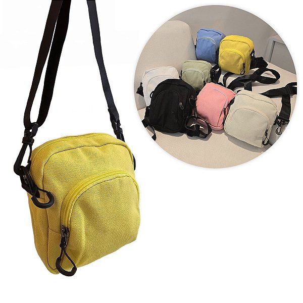 Shoulder Bag Bolsa Transversal Pano Lisa Pochete  Cor:rosa [F102]