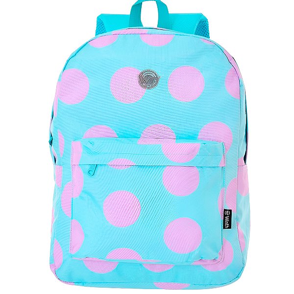 Mochila De Costas Feminina Juvenil Básica Bolinhas Cor:verde [F102]