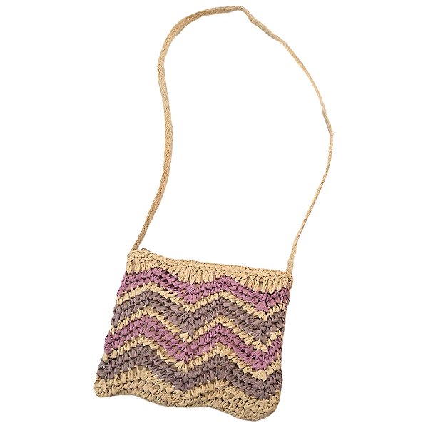 Bolsa Artesanal Lateral Listradatransversal  Cor:lilás [F102]