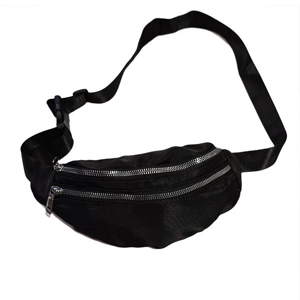 Pochete Bolsa Academia Cintura 2 Compartimentos Cor:preto [F102]