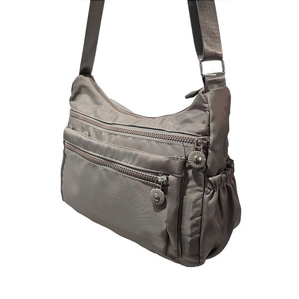 Bolsa Lateral Transversal Lisa Casual  Cor:cinza [F102]