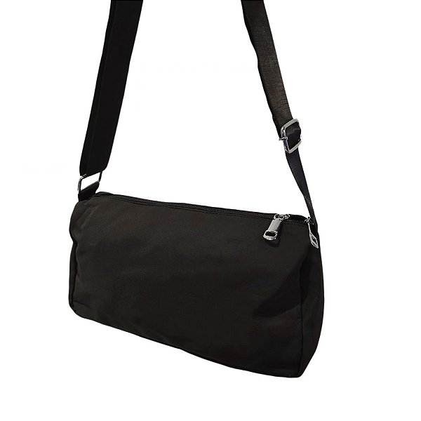 Bolsa Lateral Alça Grossa Transversal Casual Cor:preto [F102]