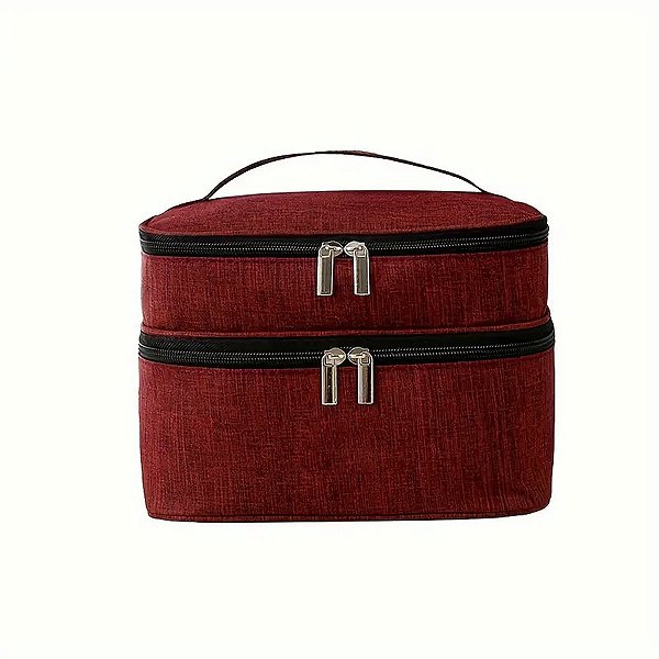 Necessaire Viagem  Dupla Organizador  Cor: Vinho [F102]