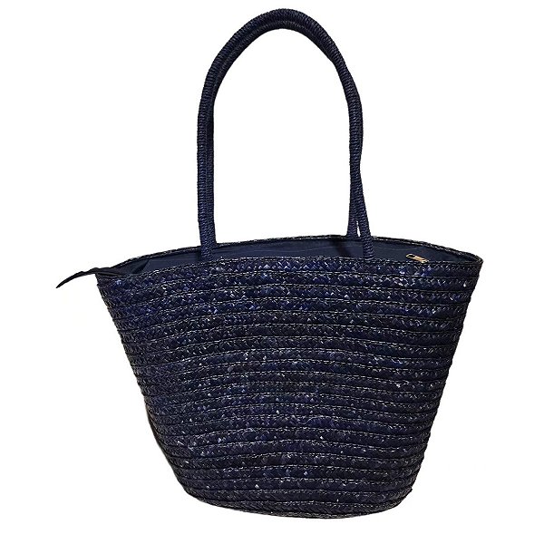 Bolsa Grande Artesanal Ombro  Grande Cor:azul Escuro [F102]