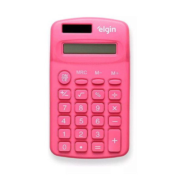 Calculadora Bolso Rosa 8 Dig. Solar Cb1485r Elgin [F108]