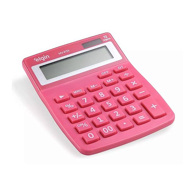 Calculadora Mesa Visor 12 Dig. Rosa Mv4135 Elgin [F108]