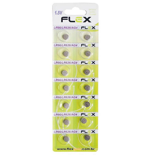 Bateria Botao Lr66 ( Cartela C/ 14 Pcs)  Flex Fx-lr66 [F108]