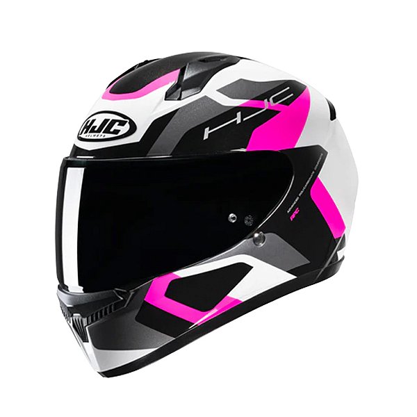 Capacete Hjc C10 Tins Branc Cinz Pret Rosa 56 [F016]